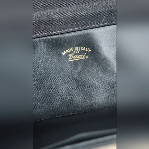 Black Mini Gucci Bag – Vintage Style, Wear as Clutch or Shoulder Bag - Picture 12 of 16